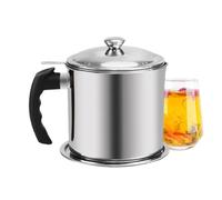 Cooking Oil Can - Fine Mesh Strainer Grease Dispenser Container, Kitchen Fat Storage Pot, Drip Free Separator, Pouring Jar Lid | Restaurant Dining Dorm Store Setup, for Home Kitchen Daily Cooking
