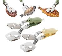 Cooking Spatula Tongs,New 2 in 1 Spatula Flipper Stainless Steel Tongs,Kitchen Cooking Clamp Food Flip Shovel Clip,for Steak Fish Bread Pancake Pies Pizza (Y+G)