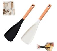 Cooking Spoon for Nonstick Cookware with Wood Handle Versatile Cooking Utensil, Acts as a Spatula Spoon for Mixing, Scooping, and Scraping, for Everyday-Use and Serving (Mixed)