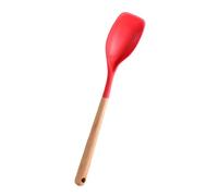 Cooking Spoon Nonstick Cookware, Wooden Handle Soup Spoon, Heat-Resistant Spatula, Dishwasher Safe Kitchen Utensils for Cooking, Mixing, Scraping, Baking