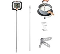 Cooking Temperature Gauge,Long Probe Kitchen Measuring Tool With Pot Clip,Digital Candy Temperature Gauge With Rotatable Display | For Restaurant Outdoor Frying Cooking