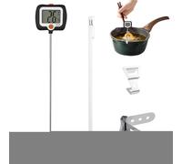 Cooking Temperature Gauge - Long Probe Kitchen Meter With Pot Clip | Deep Fry Oil Temperature Gauge For Restaurant Outdoor Frying Cooking Grilling BBQ Candle Making