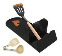 Cooking Utensil Holder, Double Slot Rack Storage Organizer Display Stand, Kitchen Utensils Holder Spoon Rest, Farmhouse Decor For Spatulas Ladles Cooking Tools On Stove Counter