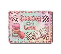 Cooking with Love - Tapete de secado de platos, tapete escurridor de platos de goma absorbente pastel Sweetheart, diseño romántico y fantástico para protector de encimera de cocina, 45,7 x 61 cm
