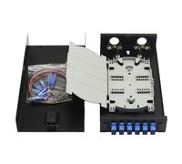 Cookinkitch Caja de fibra óptica de 6 puertos Simplex para montaje en pared, kit de caja de terminación de fibra óptica SC/UPC monomodo con coleta de 1,2 m y acoplador para red FTTH