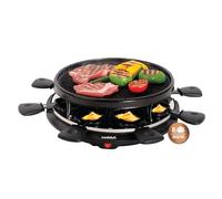 Cookitch Raclette 8 Personas - Plancha Redonda Grill Antiadherente y 8 Sartenes, Parrilla eléctrica para asar Carne, Verduras y fundir Queso