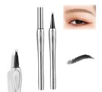 Cooklesa Eyebrow, Cooklesa Upgraded Natural Waterproof Eyebrow Pen with Microfine Tip, Two-Pronged Eyebrow Pencil, Long-Lasting Natural Brow 3D Waterproof Microblading Eyebrow Pen (#03 Black)