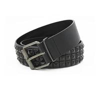 COOKOE Cinturón retro gótico brillante pirámide remache para hombres y mujeres con tachuelas punk rock con hebilla de pin