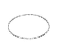 COOKOE Collar de diamantes de moda chapado en oro blanco para fiesta, boda, collares para mujer, gargantilla de tenis nupcial, regalo de joyería
