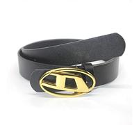 COOKOE Hebilla ovalada de metal para hombre y mujer, cinturón decorativo de poliuretano, diseño de lujo, cinturón versátil