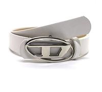 COOKOE Hebilla ovalada de metal para hombre y mujer, cinturón decorativo de poliuretano, diseño de lujo, personalidad, cinturón versátil, blanco, 105 cm