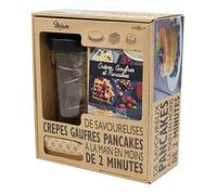 Cookout - Estuche para coctelera Miam - Realiza una pasta para crepes o panqueques en 2 minutos - Incluye un palillo de madera y un libro Práctico, sin robot, sin báscula, sin batidos, sin suciedad, fácil almacenamiento
