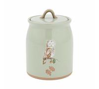 Cooksmart Bote de cerámica verde de fábula de bosque | Tarro de almacenamiento de cocina de diseño británico | Estampado animal del bosque | Recipiente de gres duradero | Elegante y práctico accesorio