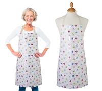 Cooksmart Delantal de PVC impermeable de diseño británico | Delantales de limpieza para mujeres para limpieza o cocina | Delantal impermeable para mujer con cordón - lunares lunares