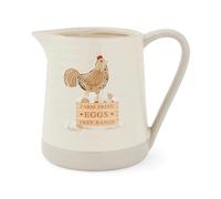 Cooksmart Hen House Lane - Jarra pequeña | Utensilios de cocina de granja de diseño británico | Jarra de gres en relieve con cuerpo acanalado | Estilo rústico de campo | Apto para lavavajillas y