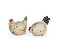 Cooksmart Hen House Lane - Salero y pimentero | Utensilios de cocina de estilo rústico de diseño británico | Juego de cerámica en relieve en forma de gallina | Estilo rústico de campo | Lavar a mano