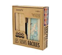 COOKUT - Estuche SOOSHI - Kit para preparar magníficas makis Sushi Super Fácilmente con aparato de bambú, palillos y libro de recetas