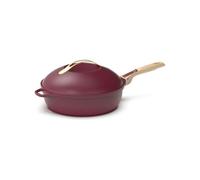 COOKUT - La fabulosa sartén 8 en 1-24 cm - Un solo utensilio que sustituye a la sartén, cacerola, sartén - Con 2 asas extraíbles, cesta de vapor/freír, espátula de madera - RUBIS