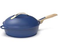 COOKUT - La Fabulosa Sartén 8 en 1 - Modelo Pequeño 24 cm - Sustituye Sartén y Cacerola - 2 Asas Extraíbles, Cesta de Vapor/Freír, Espátula de Madera - SAPHIR
