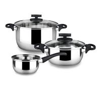 Cookware set MAGEFESA STYLE 5 Piece, include Stockpot, Dutch oven/Stew pot, Saucepan, Stainless Steel, compatible with all types of kitchens, INDUCTI