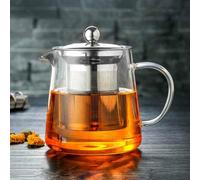 cookx Blazebrew Teapot,Blazebrew Clear Glass Tea Kettle For Stove Top,Large Multi-Brew Borosilicate Glass Teapot,Blazebrew Teapot with Removable Infuser (550ml)