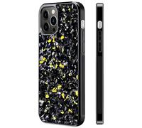 cookx Forged Carbon Fiber Phone Case,Magnetic Case Cover For iPhone Shockproof Phone Case,Support Wireless Charging (for iPhone 15 Pro,Yellow)
