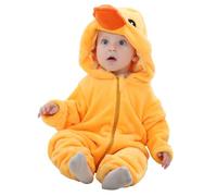 COOKY.D Bebé Animal con Capucha con Cremallera Mono Recién Nacido Niños Niñas Franela Niños Pequeños Ropa De Abrigo,Pato 24-30 Meses