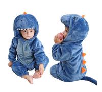 COOKY.D Bebé Animal con Capucha con Cremallera Mono Recién Nacido Niños Niñas Franela Niños Pequeños Ropa De Abrigo,Azul 24-30 Meses