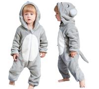 COOKY.D Bebé Recién Nacido con Capucha Pelele de Franela Otoño Invierno Mono de Manga Larga s para Bebé Niñas Niños,2-5 Meses,Ratón