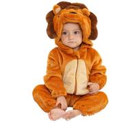 COOKY.D Mameluco con Capucha para Bebé Niña Niño Recién Nacido Otoño Invierno Traje de Flanela Animal Pijama Disfraz,León Marrón 24-30 Meses