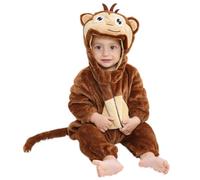 COOKY.D Mameluco con Capucha para Bebé Niña Niño Recién Nacido Otoño Invierno Traje de Flanela Animal Pijama Disfraz Mono,Marrón Oscuro 24-30 Meses