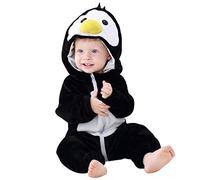 COOKY.D Mameluco con Capucha para Bebé Unisex Súper Suave de Flanela Otoño Invierno Traje Animal para Dormir,Pájaro Negro 6-12 Meses