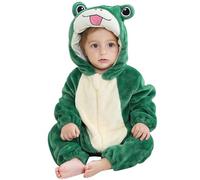 COOKY.D Mameluco de Animal de Flanela para Bebé Recién Nacido Unisex Jumpsuit para Niños y Niñas,Rana 12-18 Meses
