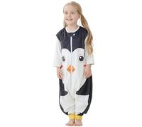 COOKY.D Saco de Dormir Unisex para Bebés con Pies Manta Transpirable para Niños Pequeños Traje de Dormir sin Mangas para Animales,1-3 Años Pájaro Negro