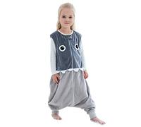 COOKY.D Saco de Dormir Unisexo Sin Mangas para Recién Nacidos Niño Niña con Cremallera con Pies Lindo Niños Ropa de Cama Manta Portátil,1-3 Años,Tiburón Gris