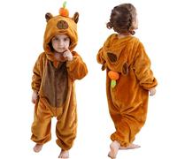 COOKY.D Traje de Cosplay de Halloween para Bebé Unisex con Capucha y Estampado de Animales, 24-30 Meses, Capibara