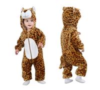 COOKY.D Traje de Cosplay de Halloween para Bebé Unisex con Capucha y Estampado de Animales, 6-12 Meses,Leopardo