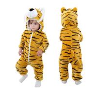 COOKY.D Traje de Cosplay de Halloween para Bebé Unisex con Capucha y Estampado de Animales, 6-12 Meses,Tigre