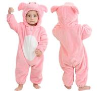 COOKY.D Traje de Cosplay de Halloween para Bebé Unisex con Capucha y Estampado de Animales, Cerdo 2-6 Meses
