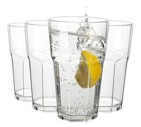 COOKY.D Vasos De Zumo De Agua Jarra De Cerveza Irrompibles De 340 Ml / 12 Oz Vasos Apilables De Plástico Tritan Sin Bpa Aptos Para Lavavajillas,Juego De 4