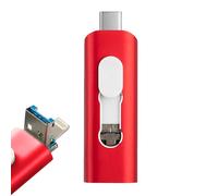 Pen Drive USB x32 GB COOL (3 en 1) Lightning / Tipo-C / Micro-USB Rojo