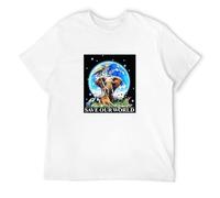 Cool 3D Animal Elephant Print Men T Shirt Earth Tiger Panda Giraffe On Male Short Sleeve tee Shirt Save Our World T-Shirt White XXL