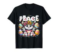 Cool 60s 70s Oster Hase Geschenk Hippie Amor y Paz Retro Camiseta