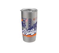 Cool Abstract Brooklyn Bridge New York Illustration Graphic Vaso térmico de acero inoxidable de doble pared