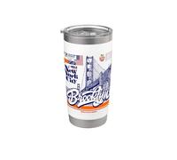 Cool Abstract Brooklyn Bridge New York Illustration Graphic Vaso térmico de acero inoxidable de doble pared