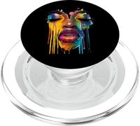 Cool African Woman Afro Color Painted Face Juneteenth Vibes PopSockets PopGrip para MagSafe