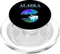 Cool Alaska - Par de Oso Polar con Escena de Nieve Aurora PopSockets PopGrip para MagSafe