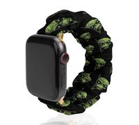 Cool Alien - Correa de reloj elástica compatible con iWatch divertidas correas de reloj inteligente para hombres y mujeres, 38 mm/40 mm, 42 mm/44 mm, 38mm/40mm, Poliéster, No es una piedra preciosa