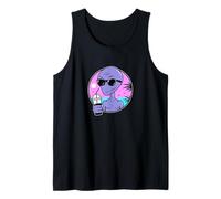 Cool Alien Drinking Summer Juice Illustration Graphic Design Camiseta sin Mangas