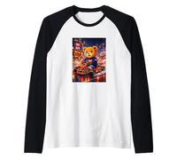 Cool Amazing Teddy Bear Karting Race of Champions Graphic Camiseta Manga Raglan